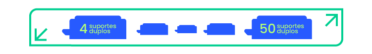 4 suportes duplos - 50 suportes duplos